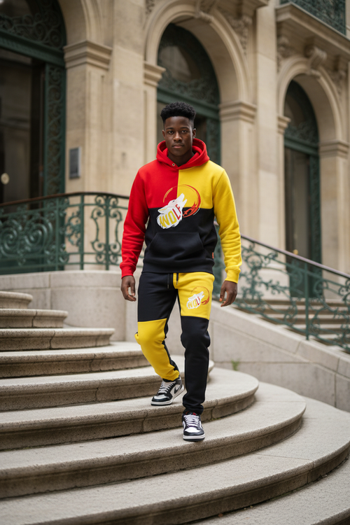 Color block 2-Piece Sweatsuits Family Style